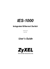 ZyXEL Communications IES-1000 Operation & User’s Manual (120 pages)