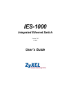 ZyXEL Communications IES-1000 Operation & User’s Manual (313 pages)